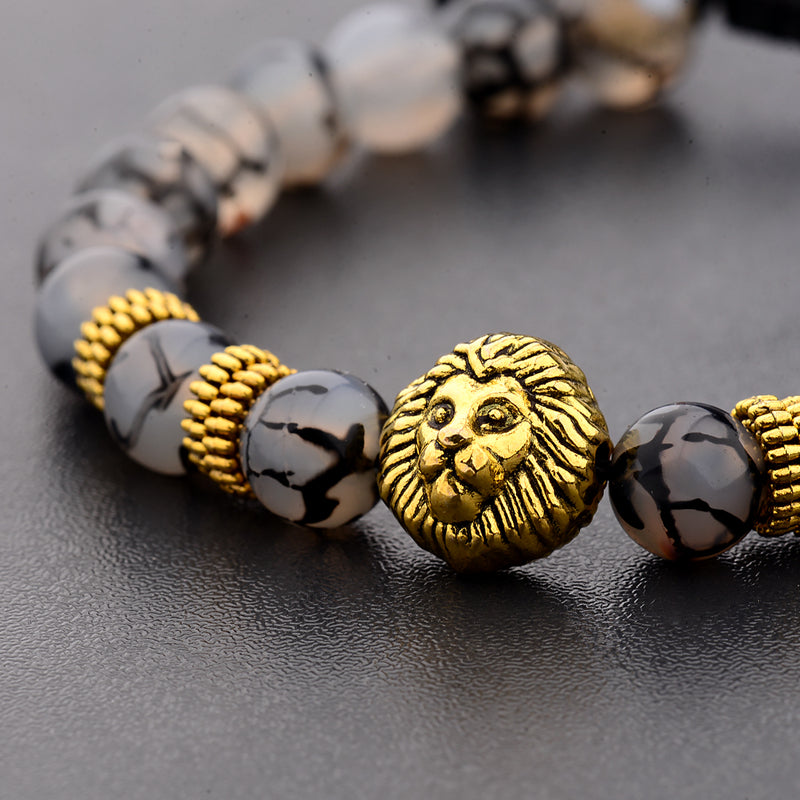 Leo Head Natural Stone Bracelet