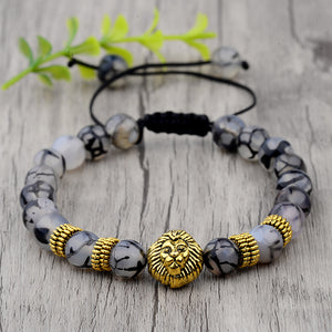 Leo Head Natural Stone Bracelet