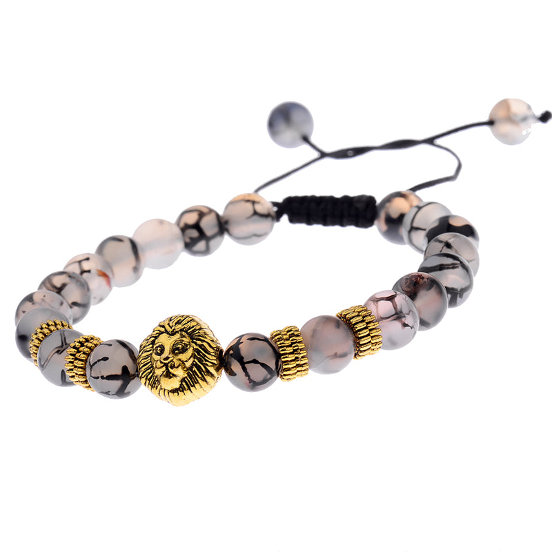 Leo Head Natural Stone Bracelet