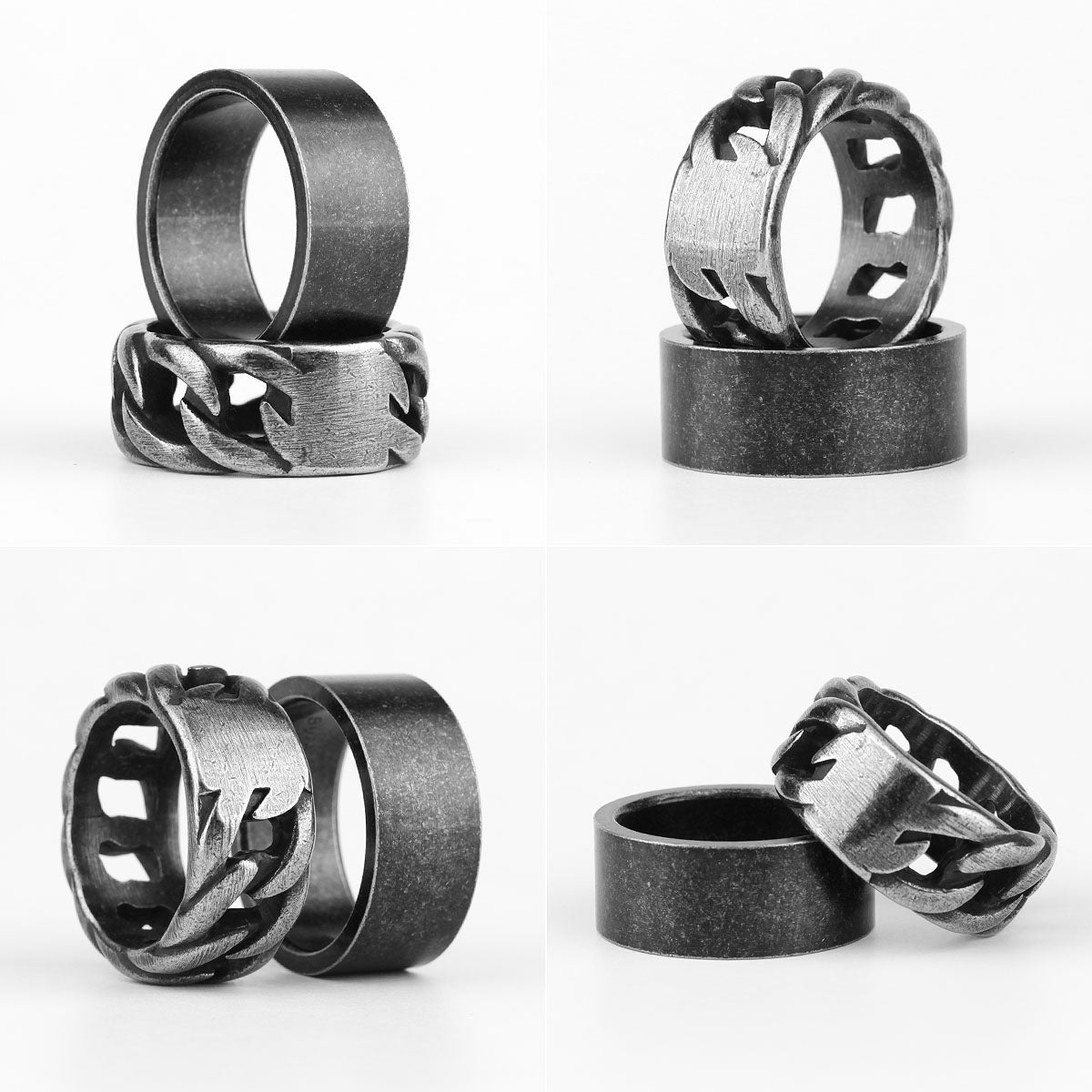 Retro Stainless Steel Mens Rings